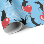 赤いバ飛んでいるルーン ラッピングペーパー (ロールコーナー)