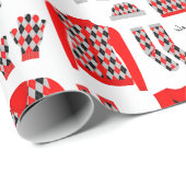 赤いパタアーガイルーン項目のラッピング紙 – 大 ラッピングペーパー (ロールコーナー)