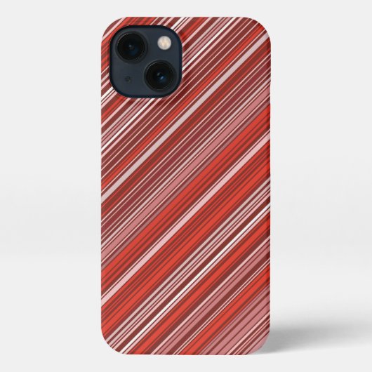 赤いパターストライプンの多くのカラフルiPhoneケース iPhoneケース (裏面)