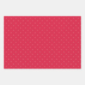 赤いパターンのラッピング紙シート上の白いドット ラッピングペーパーシート (正面2)