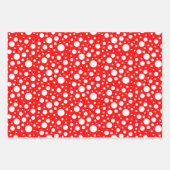 赤いパターンの折り返し紙シートセット ラッピングペーパーシート (正面3)