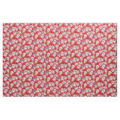 赤いパターンの面白いハロウィーンスカル ファブリック (ヤード)