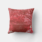 赤いパターン(の模様が)あるhを織り鮮やか込んだ織物 クッション (裏面)