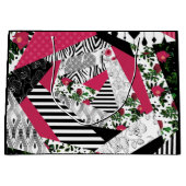 赤いパッチワーク人気がある、パッチワーク装飾用クッション ラージペーパーバッグ (正面)