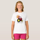 赤いパットのパットのトラクター Tシャツ (正面フル)