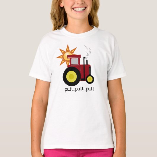 赤いパットのパットのトラクター Tシャツ (正面)