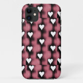 赤いパネルの白いハート Case-Mate iPhoneケース (裏面)