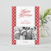 赤いパファンシーターンのクリスマス写真 シーズンカード (スタンド正面)