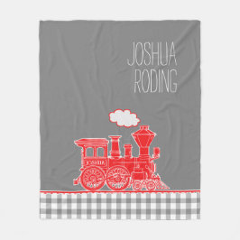 赤いパフィングスチームの列車のワミイクなグラフィック フリースブランケット