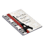 赤いパリのエッフェル塔の結婚式の来客名簿 ノートブック (右側)