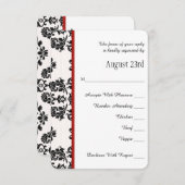 赤いパリのエッフェル塔RSVPの結婚式の招待状 出欠カード (正面/裏面)