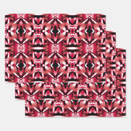 赤いパワー透視投影カラーグラデーション塗りつぶしアート ラッピングペーパーシート