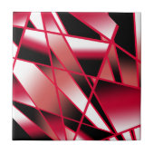赤いパワー透視投影グラデーション塗り潰しアート タイル (正面)