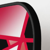 赤いパワー透視投影グラデーション塗り潰しアート ピックルボールラケット (左詳細)