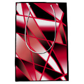 赤いパワー透視投影グラデーション塗り潰しアート ミディアムペーパーバッグ (正面)