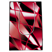 赤いパワー透視投影グラデーション塗り潰しアート ミディアムペーパーバッグ (裏面)