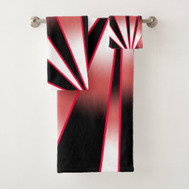 赤いパワー透視投影グラデーション塗り潰しスケッチ バスタオルセット