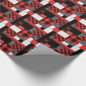 赤いパンクの格子縞 ラッピングペーパー (角)