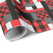 赤いパンクの格子縞 ラッピングペーパー (ロールコーナー)