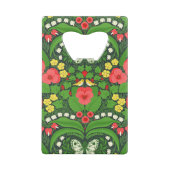 赤いパンジーと鳥と蝶 クレジットカード栓抜き (裏面)