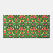 赤いパンジーと鳥と蝶 デスクマット (正面)