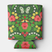 赤いパンジーと鳥と蝶 缶クーラー (裏面)