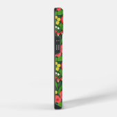 赤いパンジーと鳥と蝶 iPhoneケース (右側面)