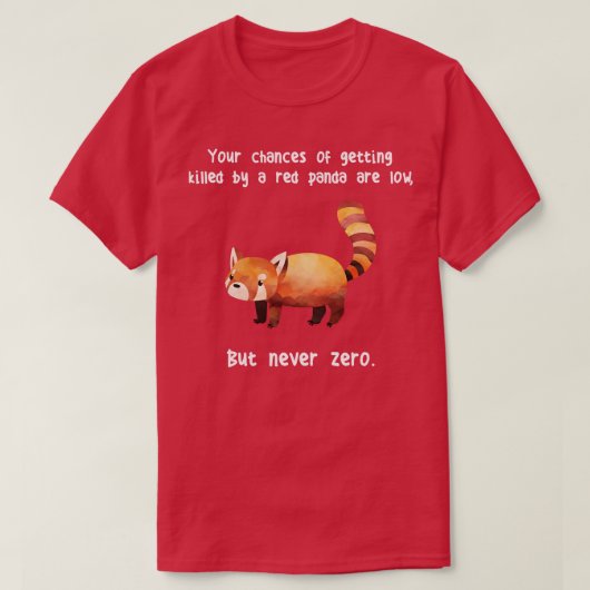 赤いパンダがゼロでない Tシャツ (デザイン正面)