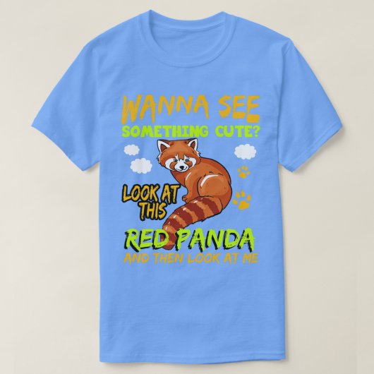 赤いパンダが可愛いものを見たい Tシャツ (デザイン正面)