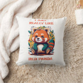 赤いパンダが大好き クッション (ブランケット)