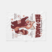 赤いパンダの動物愛好家 フリースブランケット (正面(横))