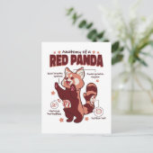 赤いパンダの動物愛好家 ポストカード (スタンド正面)