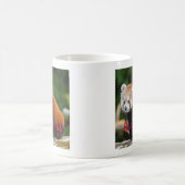 赤いパンダの愛らしい写真 コーヒーマグカップ (中央)