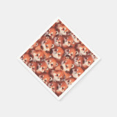 赤いパンダの束 スタンダードカクテルナプキン (角)