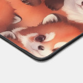 赤いパンダの束 デスクマット (コーナー)