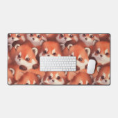 赤いパンダの束 デスクマット (キーボード&マウス)