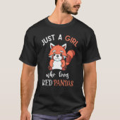 赤いパンダの野生動物Rを愛しているだけの女の子 Tシャツ (正面)