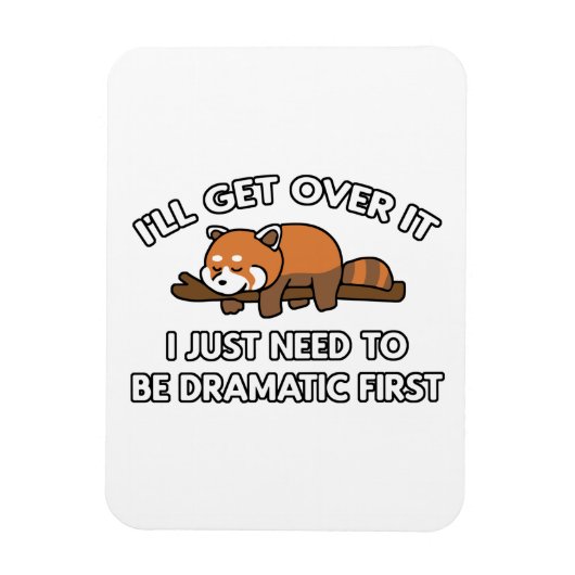 赤いパンダを乗り越える マグネット (縦)