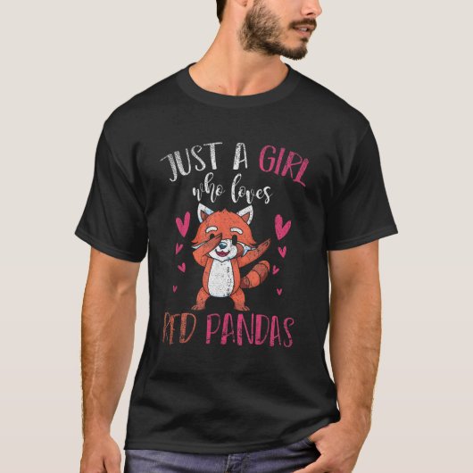 赤いパンダを愛する動物 Tシャツ (正面)