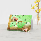 赤いパンダ山 – グリーティングカード (黄色い花)