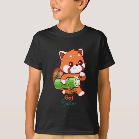 赤いパンダ得竹? Tシャツ (正面)