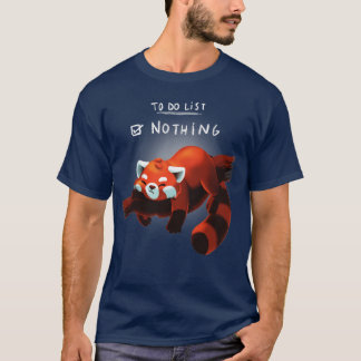 赤いパンダ日何もリストする怠惰なかわいい動物 Tシャツ