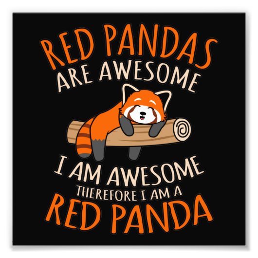 赤いパンダ素晴らしは可愛いペット動物パンダ愛好家 フォトプリント            (正面)