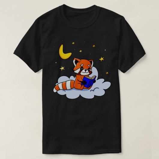 赤いパンダ読の本 Tシャツ (デザイン正面)