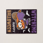 赤いパンダ魔女あなたをハッピーハローウィン治具 ジグソーパズル (横)