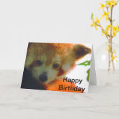 赤いパンダ カード (黄色い花)