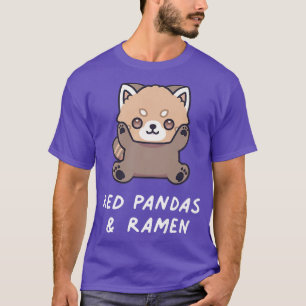 赤いパンドラ&ラーメンおもしろいかわいいかわいい恋人アステト Tシャツ