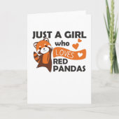 赤いパンドラ(PANDAS)女の子は赤いパンダかわいいかわいい動物を愛 カード (正面)