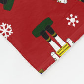 赤いパーソナライズされたくるみ割り フリースブランケット (角)