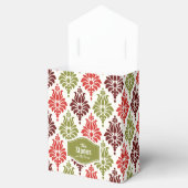 赤いパーソナライズされたちらし雪の結晶パターン フェイバーボックス (オープン)